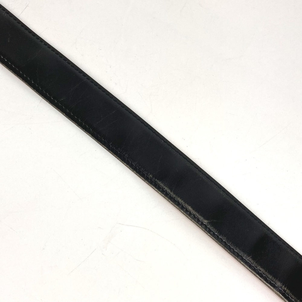 HERMES Bicolor H Belt Logo Accessory Buckle Belt Leather Unisex Black