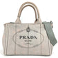 PRADA Kanapa Logo 2WAY Bag Shoulder Bag Crossbody Tote Bag Handbag Canvas Women's Gray