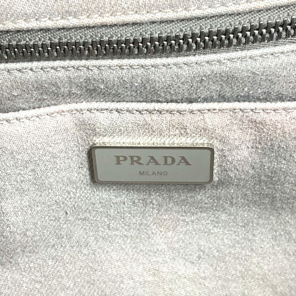 PRADA Kanapa Logo 2WAY Bag Shoulder Bag Crossbody Tote Bag Handbag Canvas Women's Gray
