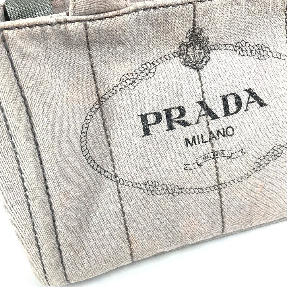PRADA Kanapa Logo 2WAY Bag Shoulder Bag Crossbody Tote Bag Handbag Canvas Women's Gray