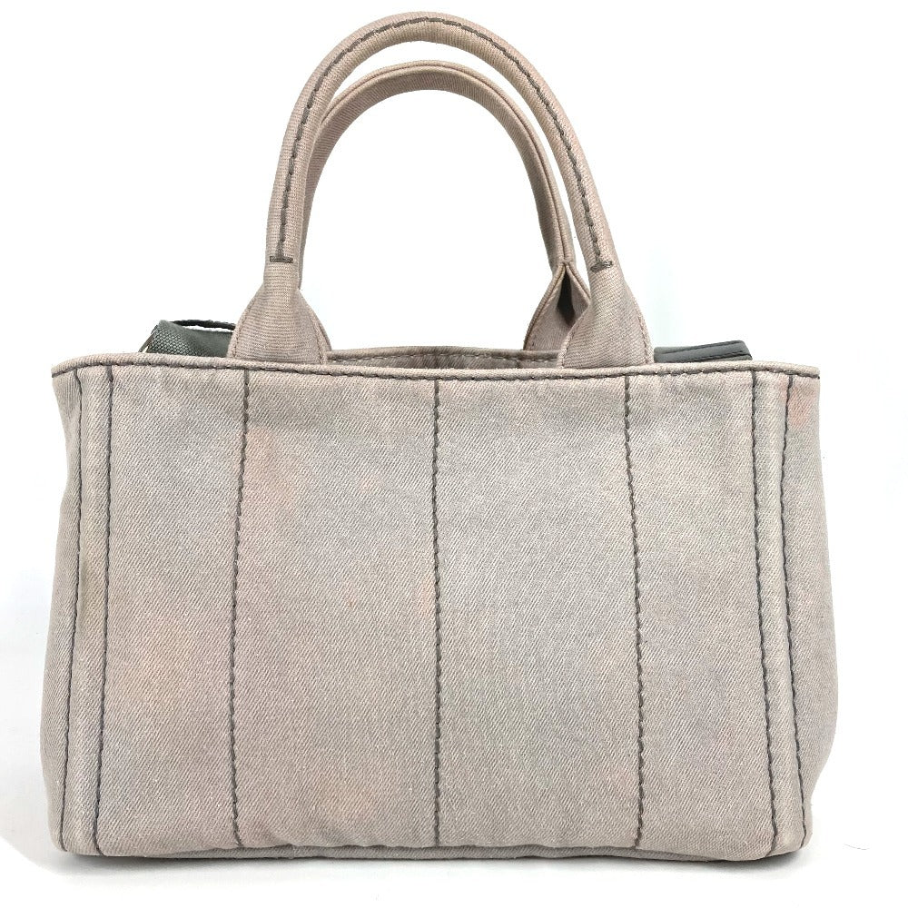 PRADA Kanapa Logo 2WAY Bag Shoulder Bag Crossbody Tote Bag Handbag Canvas Women's Gray