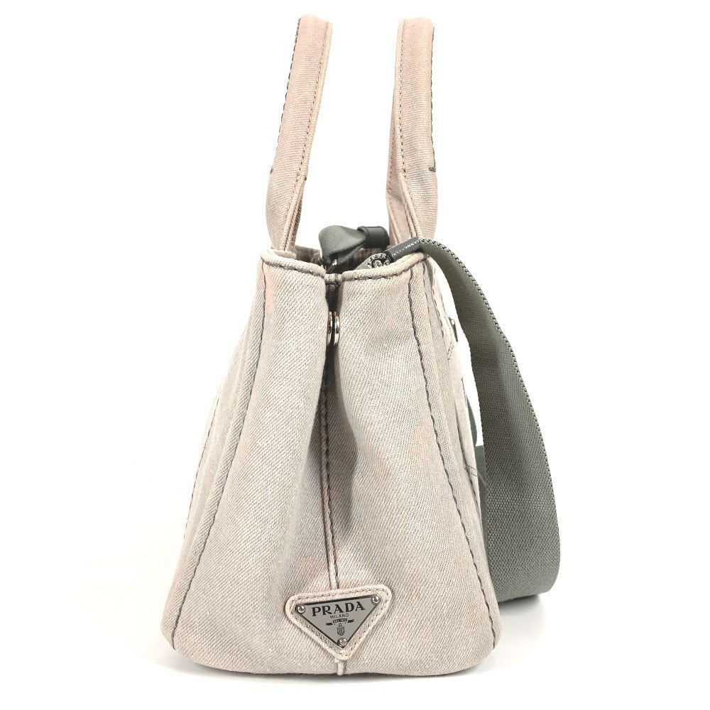 PRADA Kanapa Logo 2WAY Bag Shoulder Bag Crossbody Tote Bag Handbag Canvas Women's Gray