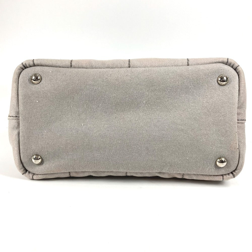 PRADA Kanapa Logo 2WAY Bag Shoulder Bag Crossbody Tote Bag Handbag Canvas Women's Gray