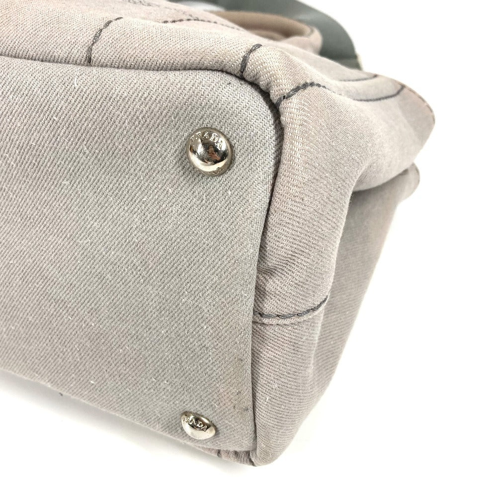 PRADA Kanapa Logo 2WAY Bag Shoulder Bag Crossbody Tote Bag Handbag Canvas Women's Gray