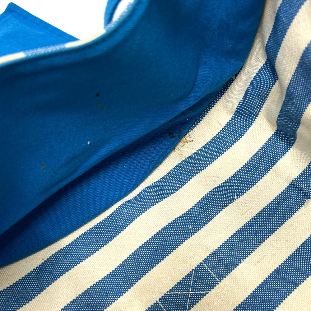 HERMES ストライプ カンヌMM カンヌ MM カバン バッグ キャンバス地 トートバッグ ハンドバッグ キャンバス ユニセックス ブルー