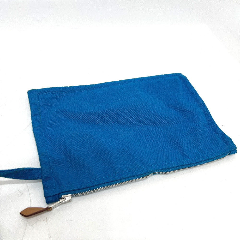 HERMES ストライプ カンヌMM カンヌ MM カバン バッグ キャンバス地 トートバッグ ハンドバッグ キャンバス ユニセックス ブルー