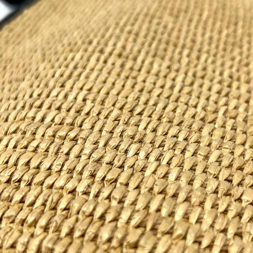 FENDI 8N0149 Straw Logo Bag Pouch Clutch Bag Raffia Unisex Beige