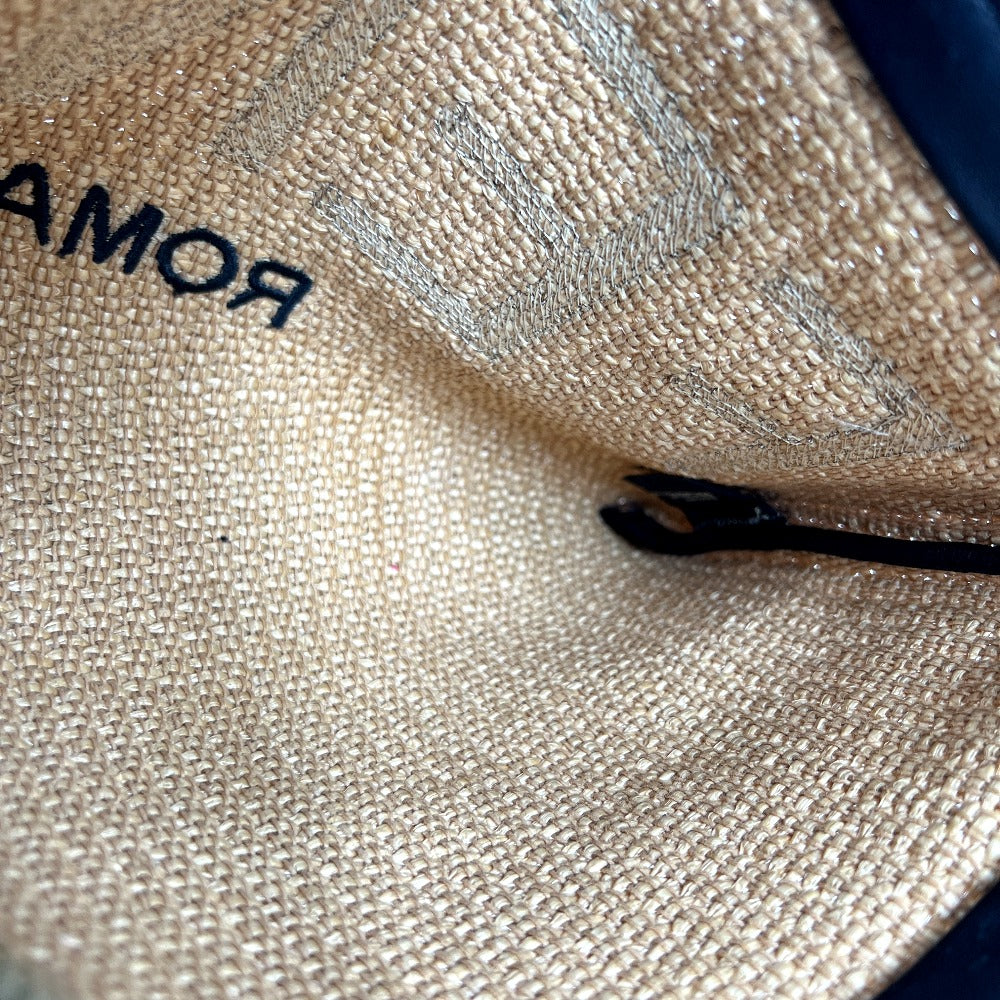 FENDI 8N0149 ストロー ロゴ カバン ポーチ バッグ クラッチバッグ ラフィア ユニセックス ベージュ