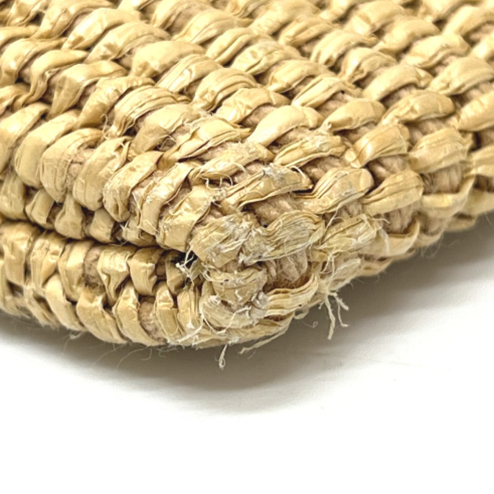 FENDI 8N0149 ストロー ロゴ カバン ポーチ バッグ クラッチバッグ ラフィア ユニセックス ベージュ