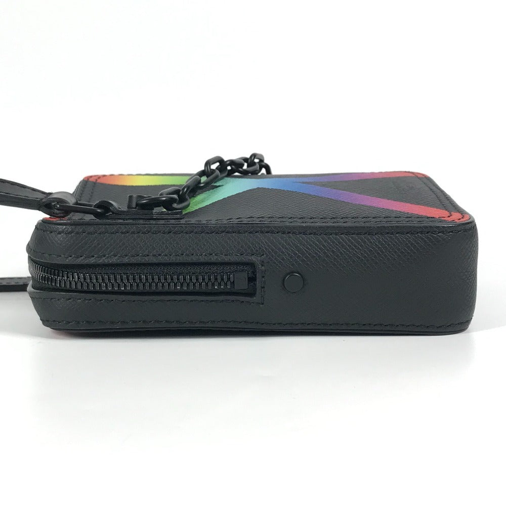 LOUIS VUITTON M30332 タイガ レインボー ダヌーブ・メッセンジャー カバン 斜め掛け ポシェット ショルダーバッグ タイガレザー ユニセックス ブラック