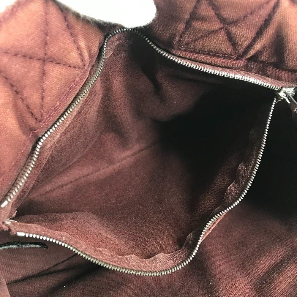 HERMES ハーフレザー 革 フールトゥPM フールトゥ PM カバン トートバッグ ハンドバッグ レザー/キャンバス ユニセックス ワインレッド