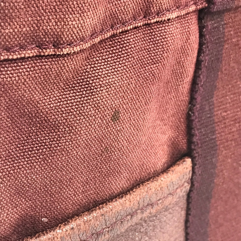 HERMES ハーフレザー 革 フールトゥPM フールトゥ PM カバン トートバッグ ハンドバッグ レザー/キャンバス ユニセックス ワインレッド