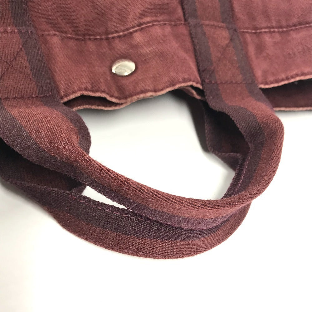 HERMES ハーフレザー 革 フールトゥMM フールトゥ MM カバン トートバッグ ハンドバッグ キャンバス/レザー ユニセックス ワインレッド系