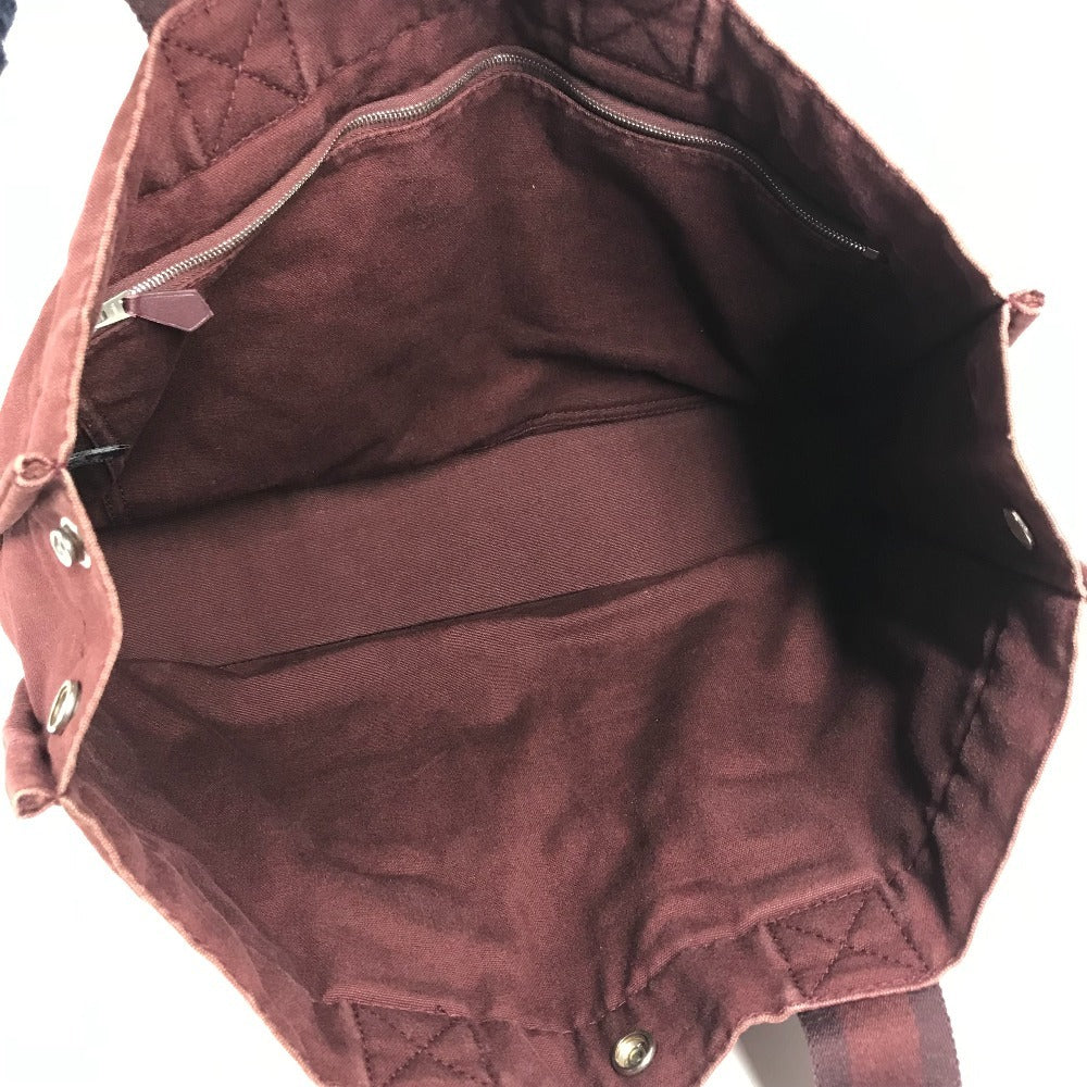 HERMES ハーフレザー 革 フールトゥMM フールトゥ MM カバン トートバッグ ハンドバッグ キャンバス/レザー ユニセックス ワインレッド系