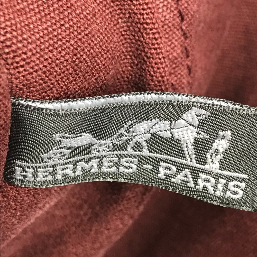 HERMES ハーフレザー 革 フールトゥMM フールトゥ MM カバン トートバッグ ハンドバッグ キャンバス/レザー ユニセックス ワインレッド系