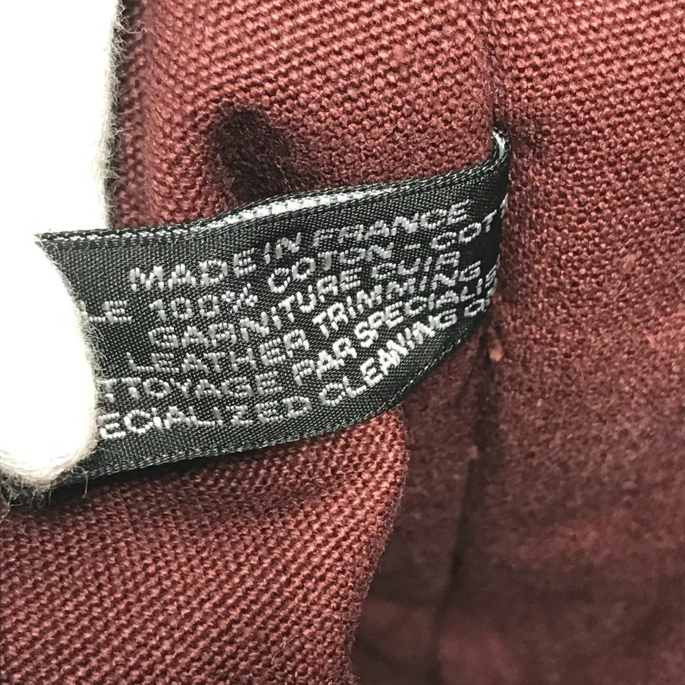 HERMES ハーフレザー 革 フールトゥMM フールトゥ MM カバン トートバッグ ハンドバッグ キャンバス/レザー ユニセックス ワインレッド系