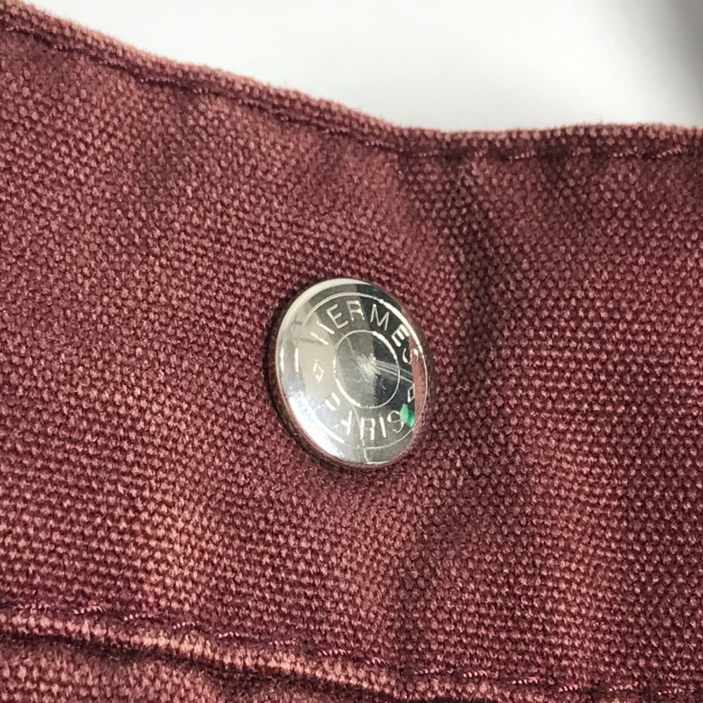 HERMES ハーフレザー 革 フールトゥMM フールトゥ MM カバン トートバッグ ハンドバッグ キャンバス/レザー ユニセックス ワインレッド系
