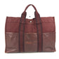 HERMES ハーフレザー 革 フールトゥMM フールトゥ MM カバン トートバッグ ハンドバッグ キャンバス/レザー ユニセックス ワインレッド系