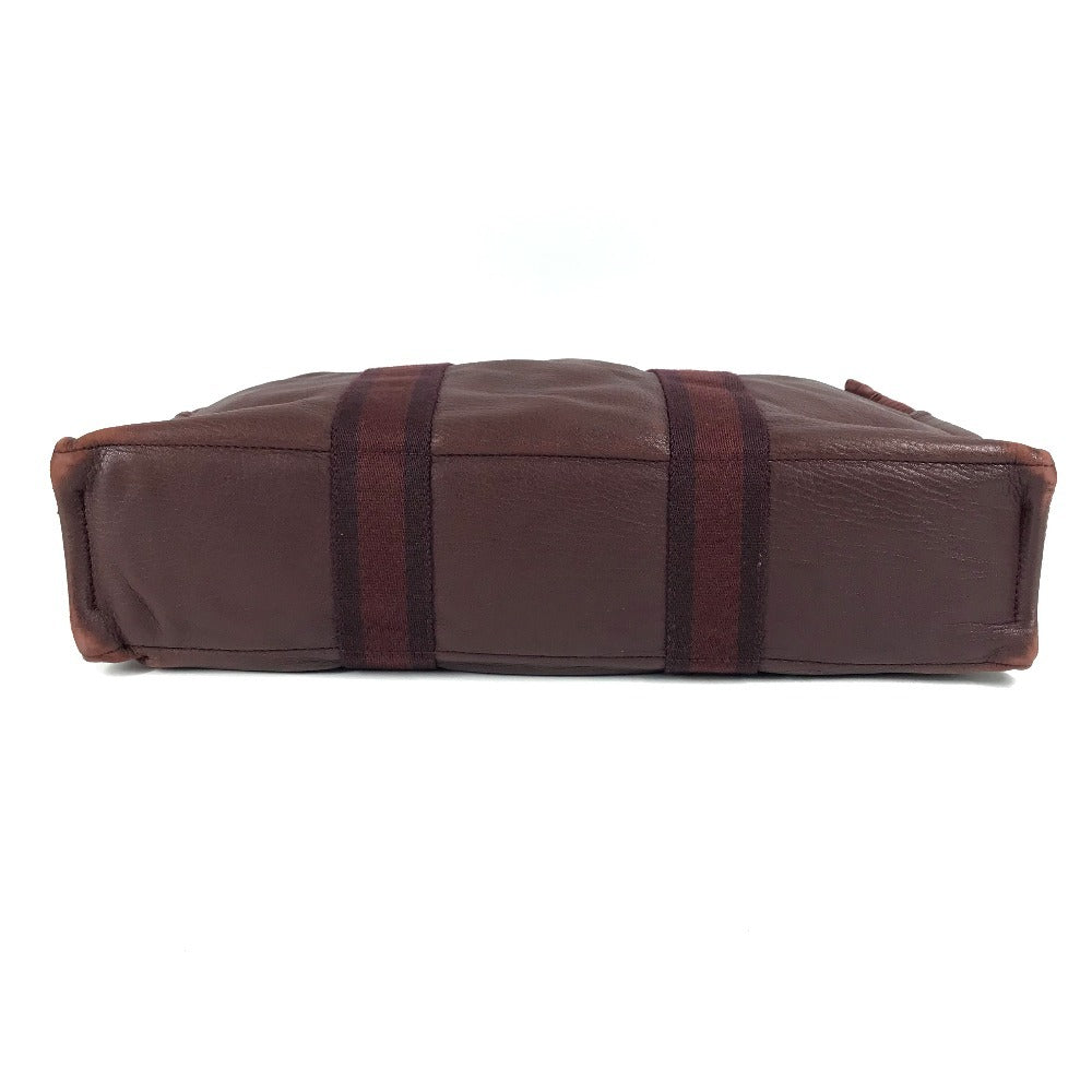 HERMES ハーフレザー 革 フールトゥMM フールトゥ MM カバン トートバッグ ハンドバッグ キャンバス/レザー ユニセックス ワインレッド系