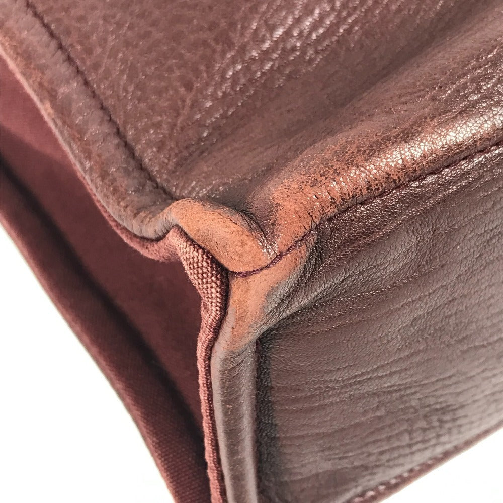 HERMES ハーフレザー 革 フールトゥMM フールトゥ MM カバン トートバッグ ハンドバッグ キャンバス/レザー ユニセックス ワインレッド系