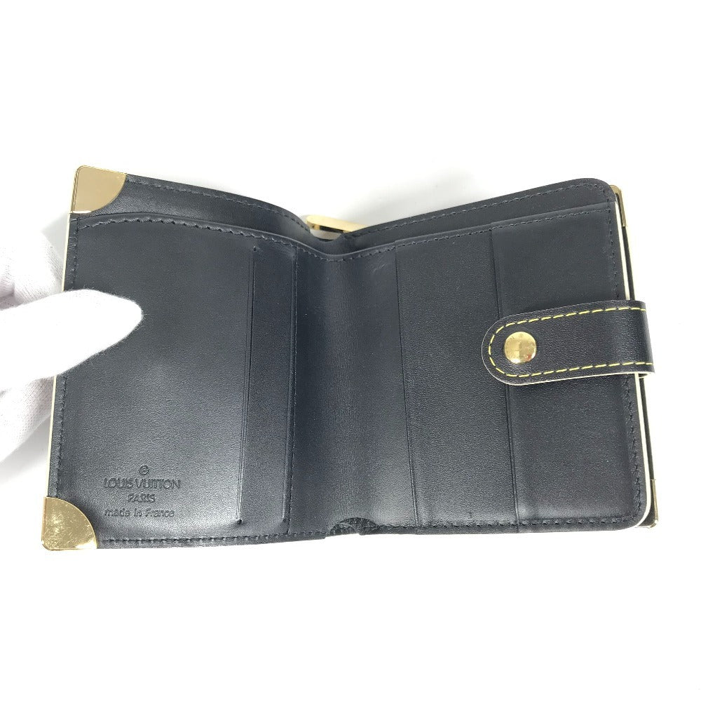 LOUIS VUITTON M91828 スハリ コンパクトジップ 2つ折り財布 スハリレザー ユニセックス ノワール ブラック