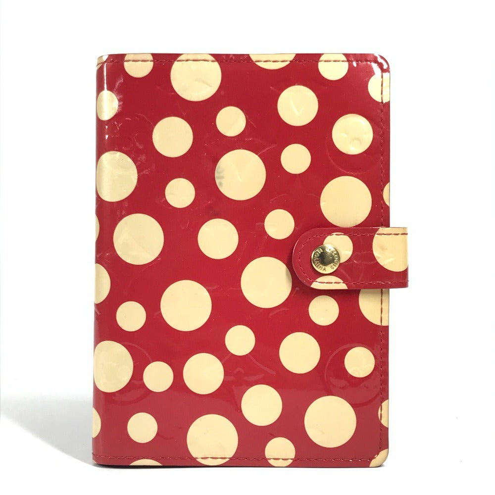 LOUIS VUITTON M91518 モノグラムヴェルニ 草間彌生コラボ アジェンダPM システム手帳 ステーショナリー ドット 水玉 手帳カバー モノグラムヴェルニ レディース レッド