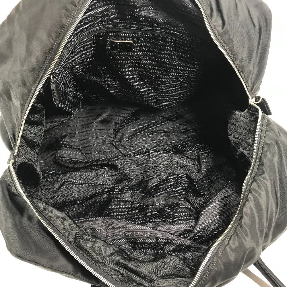 PRADA トライアングルロゴ 三角ロゴ プレート ハンドバッグ カバン トラベルバッグ 旅行バッグ ボストンバッグ ナイロン ユニセックス ブラック