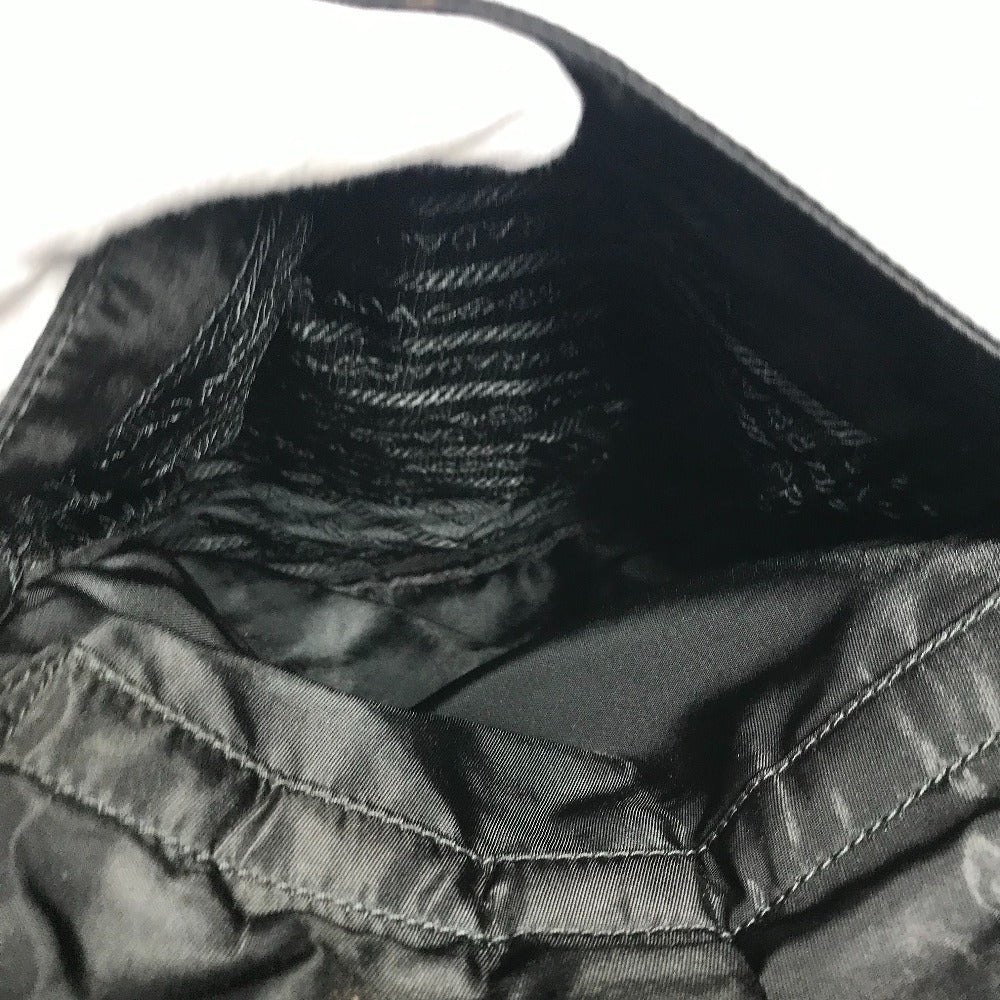 PRADA トライアングルロゴ 三角ロゴ プレート ハンドバッグ カバン トラベルバッグ 旅行バッグ ボストンバッグ ナイロン ユニセックス ブラック