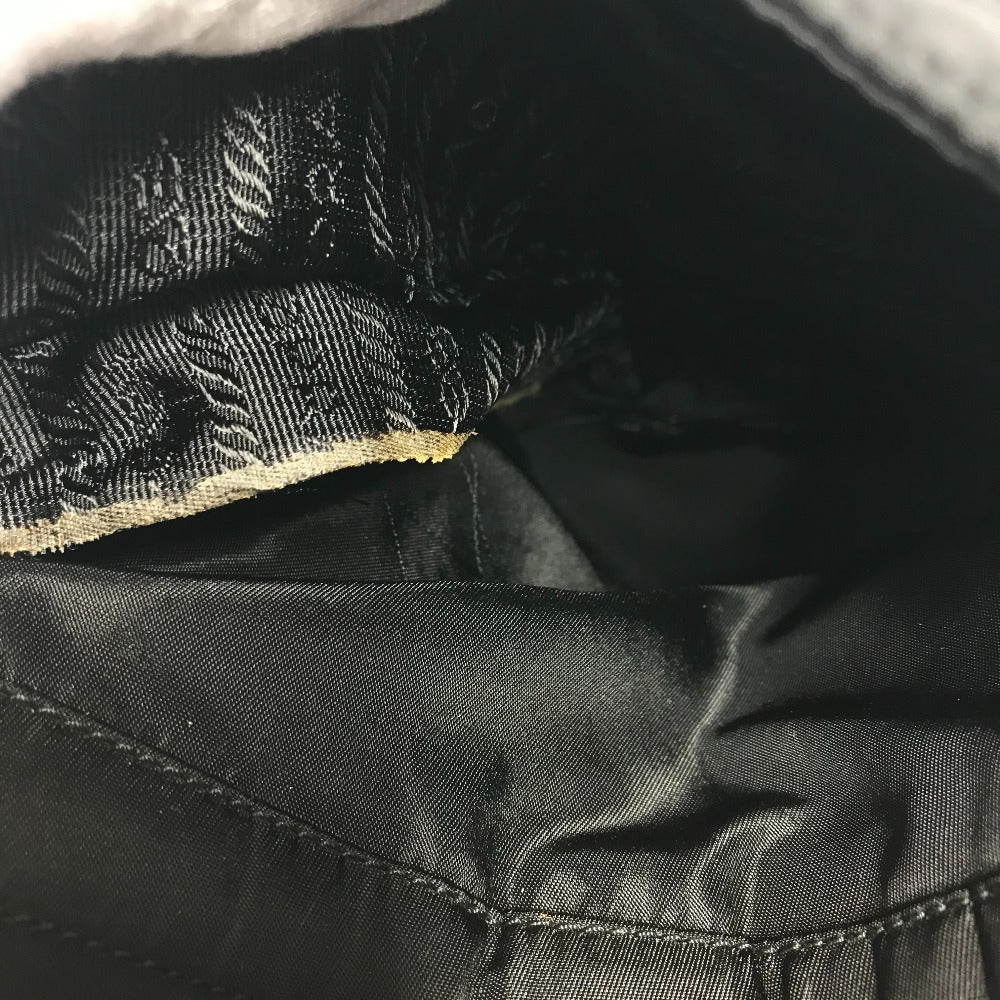 PRADA トライアングルロゴ 三角ロゴ プレート ハンドバッグ カバン トラベルバッグ 旅行バッグ ボストンバッグ ナイロン ユニセックス ブラック