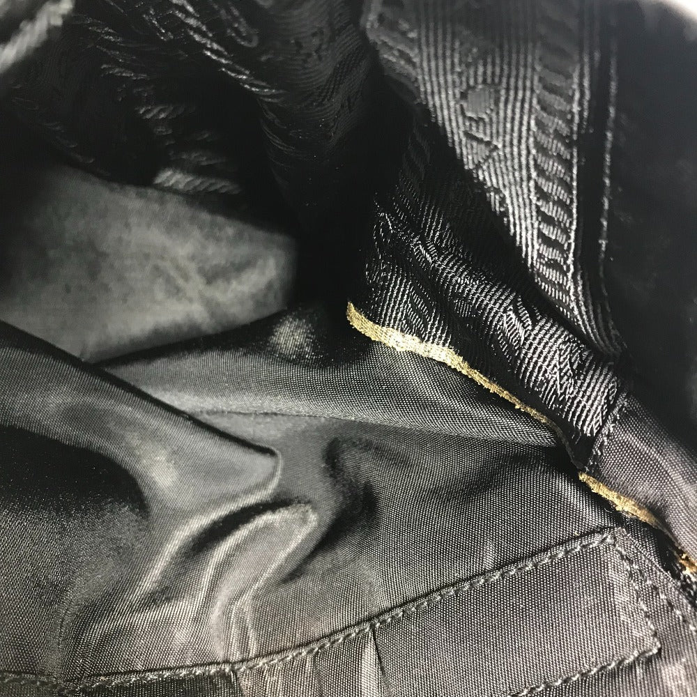 PRADA トライアングルロゴ 三角ロゴ プレート ハンドバッグ カバン トラベルバッグ 旅行バッグ ボストンバッグ ナイロン ユニセックス ブラック