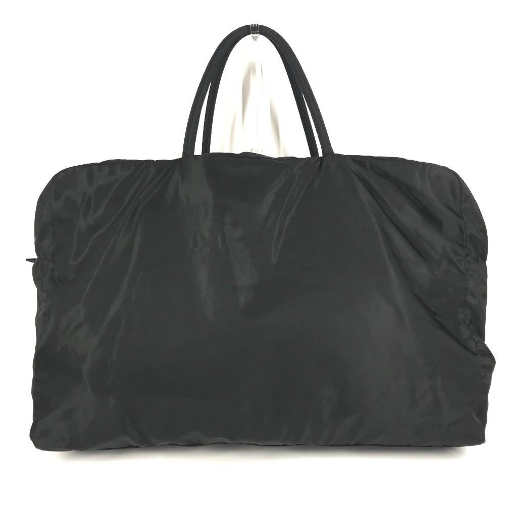 PRADA トライアングルロゴ 三角ロゴ プレート ハンドバッグ カバン トラベルバッグ 旅行バッグ ボストンバッグ ナイロン ユニセックス ブラック