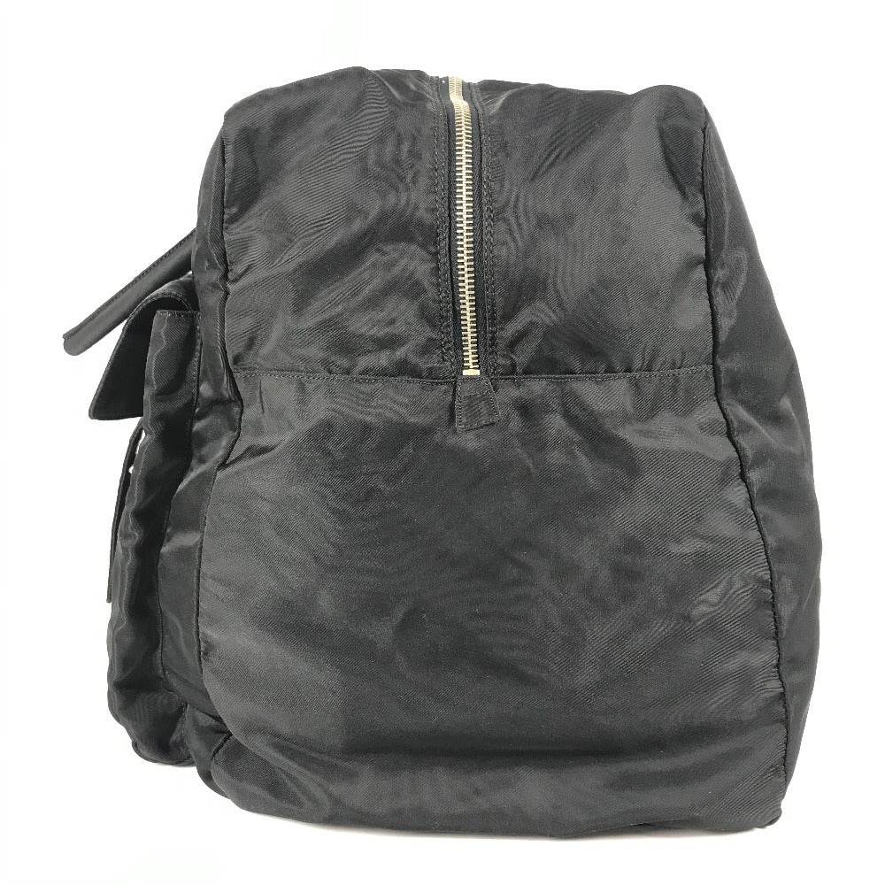 PRADA トライアングルロゴ 三角ロゴ プレート ハンドバッグ カバン トラベルバッグ 旅行バッグ ボストンバッグ ナイロン ユニセックス ブラック