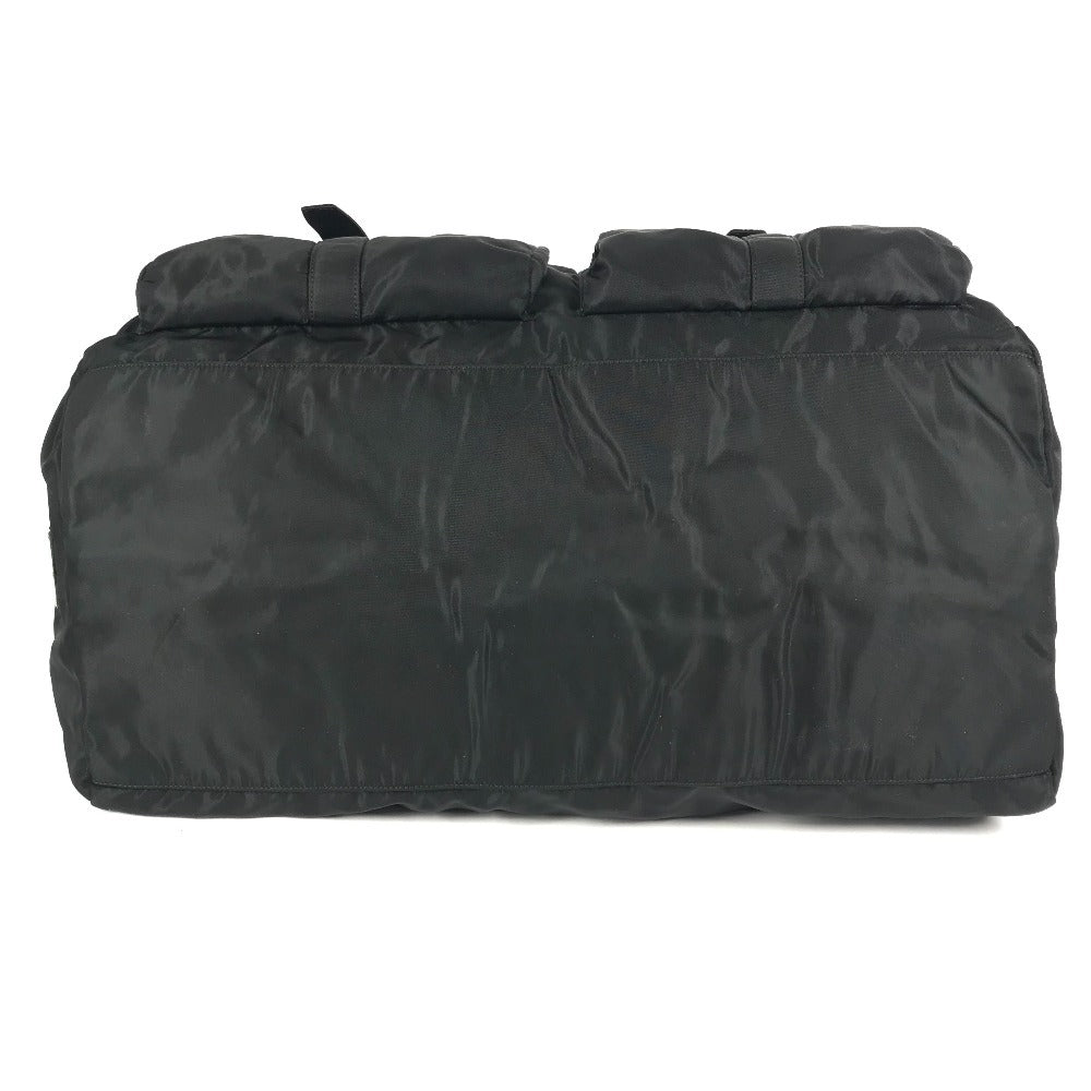 PRADA トライアングルロゴ 三角ロゴ プレート ハンドバッグ カバン トラベルバッグ 旅行バッグ ボストンバッグ ナイロン ユニセックス ブラック