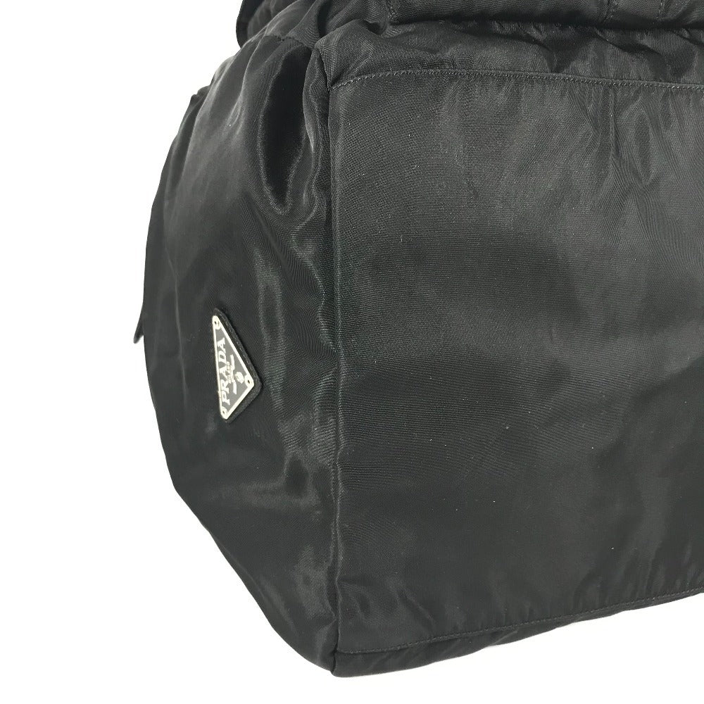 PRADA トライアングルロゴ 三角ロゴ プレート ハンドバッグ カバン トラベルバッグ 旅行バッグ ボストンバッグ ナイロン ユニセックス ブラック