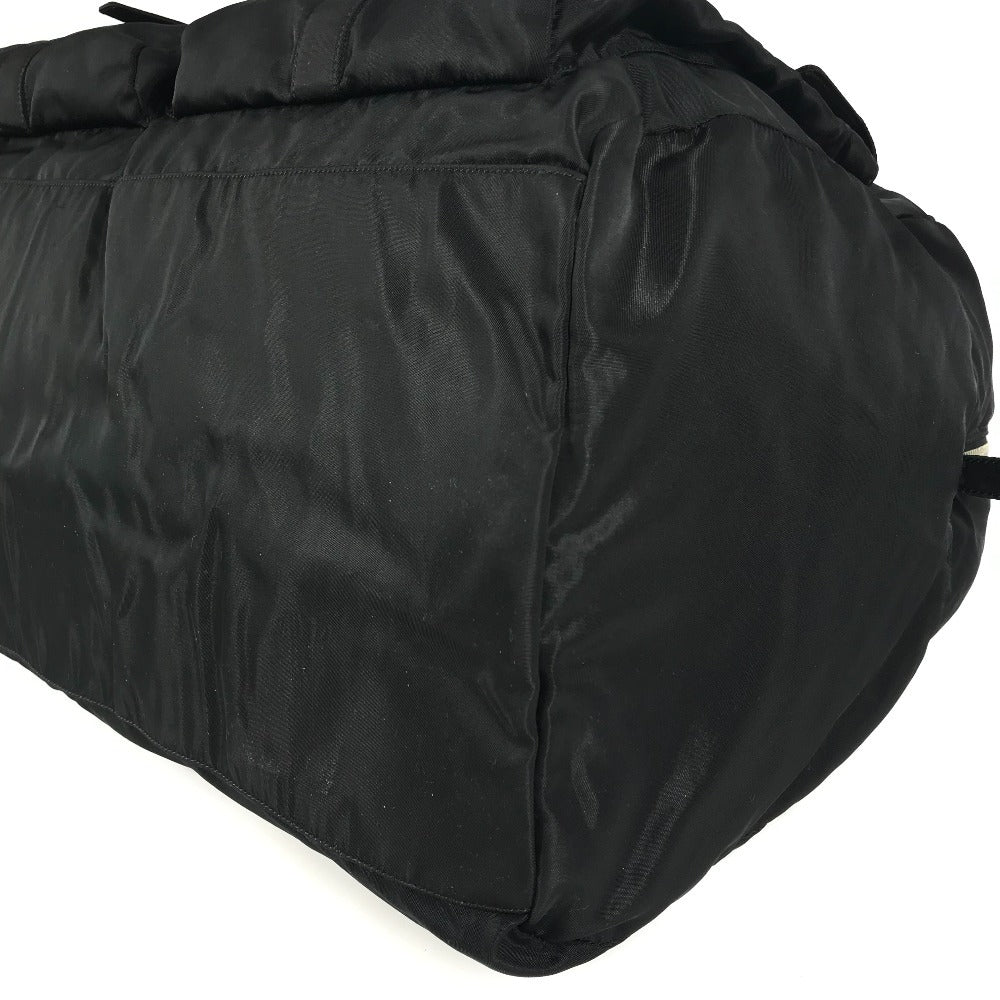 PRADA トライアングルロゴ 三角ロゴ プレート ハンドバッグ カバン トラベルバッグ 旅行バッグ ボストンバッグ ナイロン ユニセックス ブラック