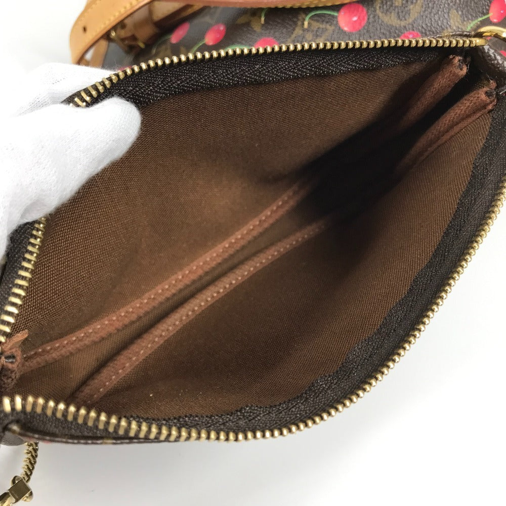 LOUIS VUITTON M95012 モノグラムチェリー 村上隆 バケットPM バケット PM ポーチ付き カバン 肩掛け トートバッグ バケツ ショルダーバッグ モノグラムキャンバス ユニセックス レッド