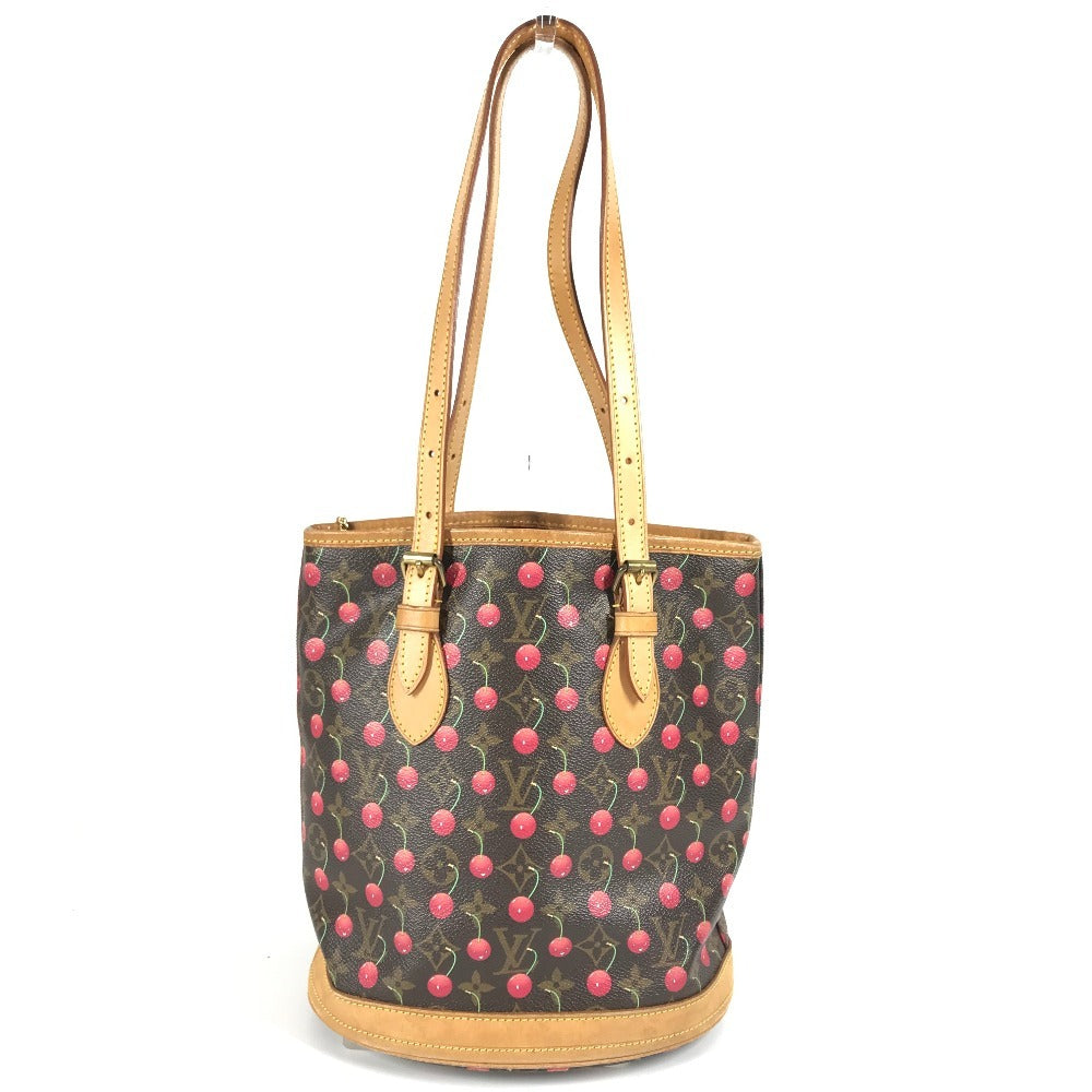 LOUIS VUITTON M95012 モノグラムチェリー 村上隆 バケットPM バケット PM ポーチ付き カバン 肩掛け トートバッグ バケツ ショルダーバッグ モノグラムキャンバス ユニセックス レッド