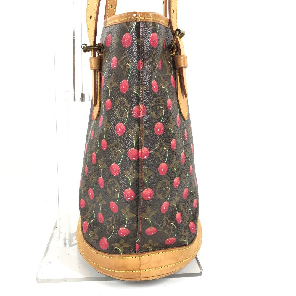 LOUIS VUITTON M95012 モノグラムチェリー 村上隆 バケットPM バケット PM ポーチ付き カバン 肩掛け トートバッグ バケツ ショルダーバッグ モノグラムキャンバス ユニセックス レッド