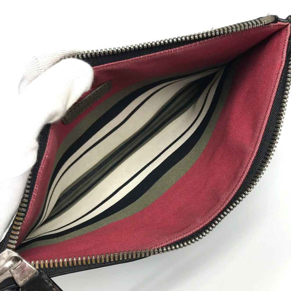 Salvatore Ferragamo ヴィンテージ ロゴ ストラップ付き カバン ポーチ セカンドバッグ クラッチバッグ レザー メンズ ブラック