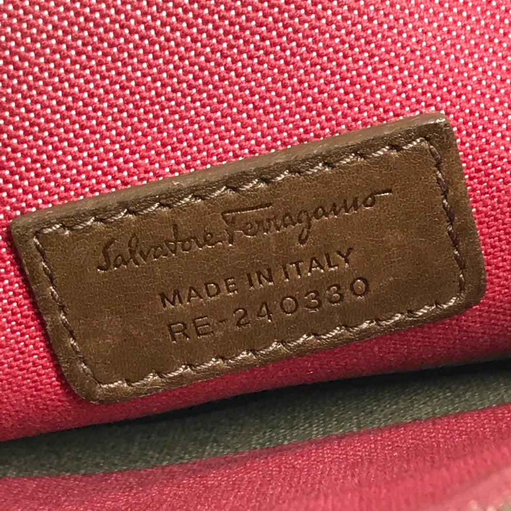 Salvatore Ferragamo ヴィンテージ ロゴ ストラップ付き カバン ポーチ セカンドバッグ クラッチバッグ レザー メンズ ブラック