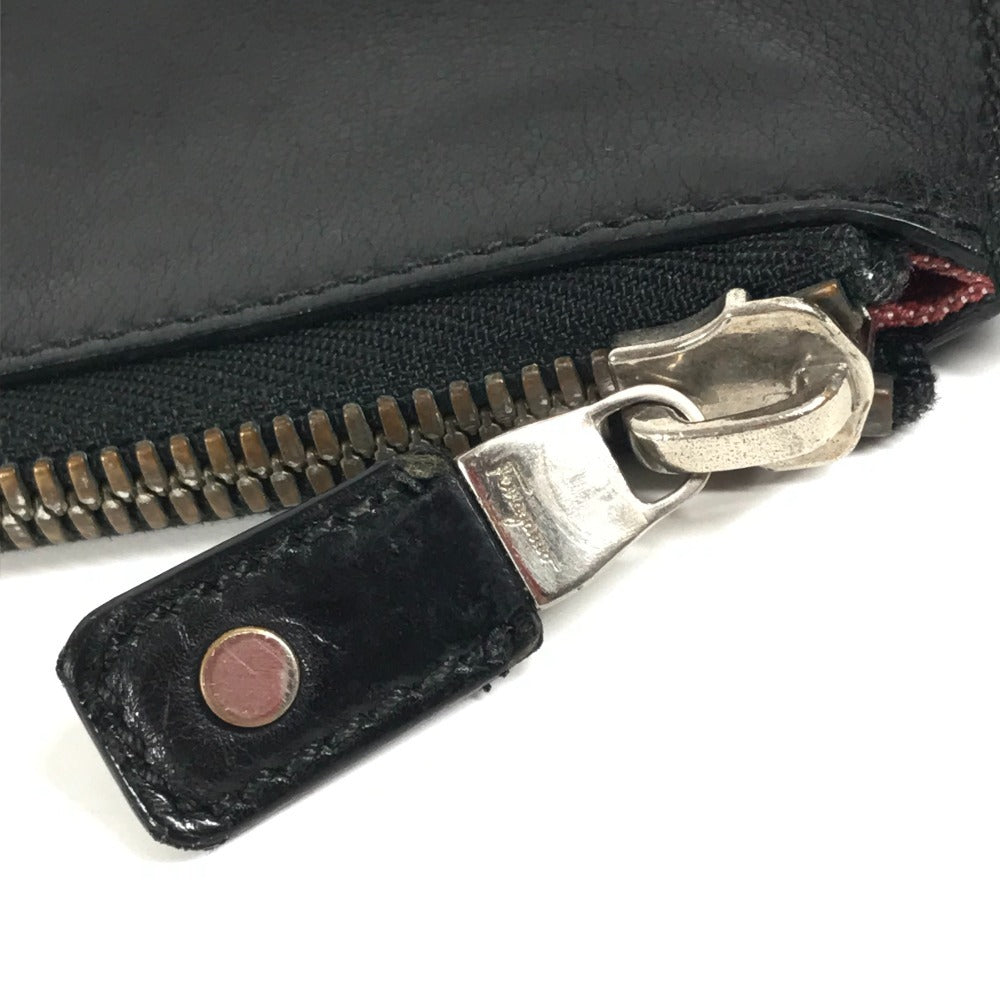 Salvatore Ferragamo ヴィンテージ ロゴ ストラップ付き カバン ポーチ セカンドバッグ クラッチバッグ レザー メンズ ブラック