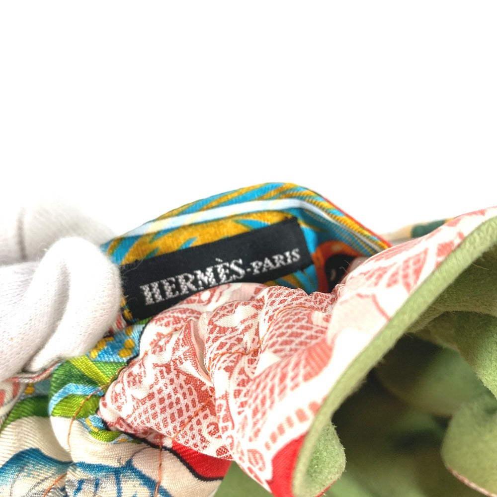 HERMES ブルスアビジュー アニマル柄 巾着ポーチ マルチポーチ ポーチ シルク レディース マルチカラー