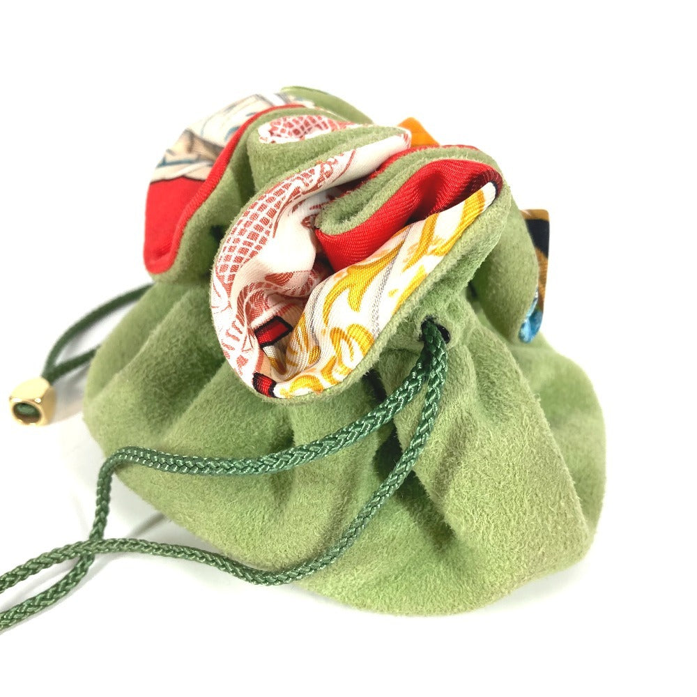 HERMES ブルスアビジュー アニマル柄 巾着ポーチ マルチポーチ ポーチ シルク レディース マルチカラー