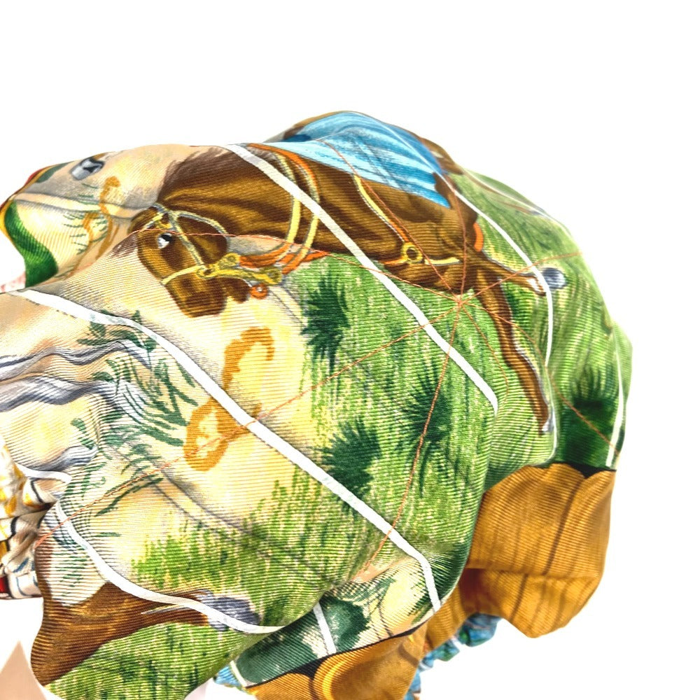 HERMES ブルスアビジュー アニマル柄 巾着ポーチ マルチポーチ ポーチ シルク レディース マルチカラー