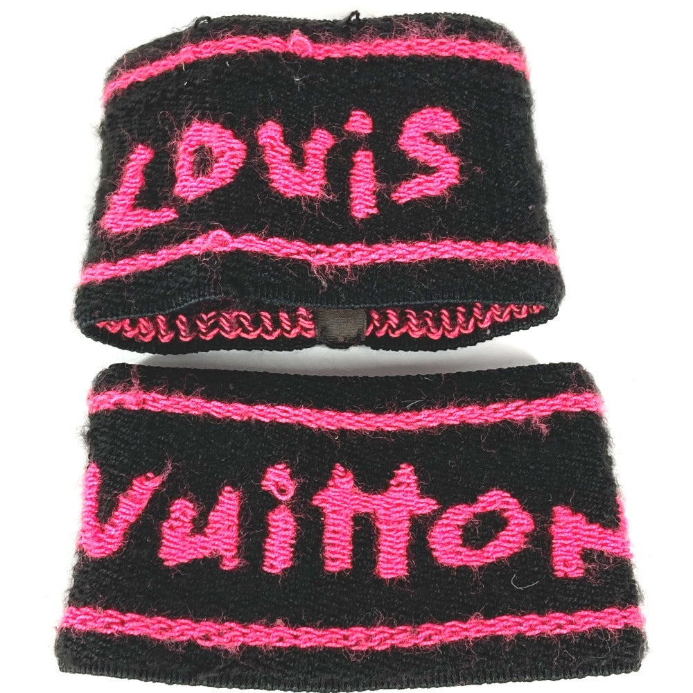 LOUIS VUITTON M72382 モノグラムグラフィティ セット トゥ ジム リストバンドのみ 2つセット ペア リストバンド ポリエステル ユニセックス ブラック