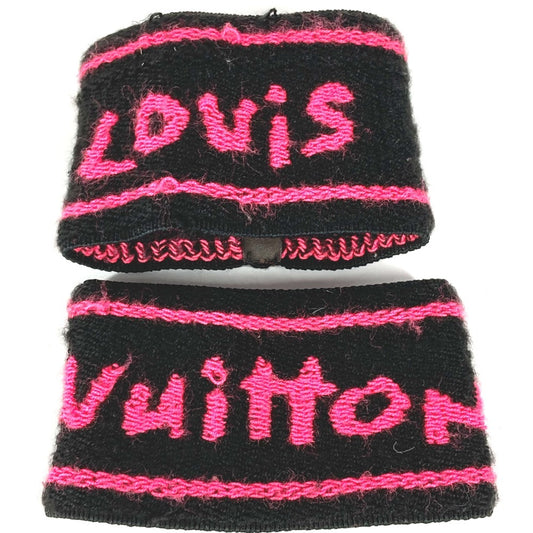 LOUIS VUITTON M72382 モノグラムグラフィティ セット トゥ ジム リストバンドのみ 2つセット ペア リストバンド ポリエステル ユニセックス ブラック