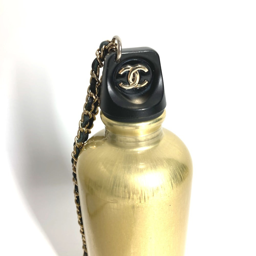 CHANEL AS1324 ウォーターボトル CC ココマーク ロゴ チェーン ケース付き カバン 斜め掛け インテリア 水筒 ボトル ショルダーバッグ レザー レディース ブラック