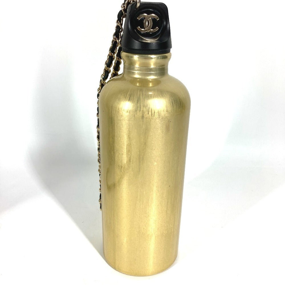 CHANEL AS1324 ウォーターボトル CC ココマーク ロゴ チェーン ケース付き カバン 斜め掛け インテリア 水筒 ボトル ショルダーバッグ レザー レディース ブラック