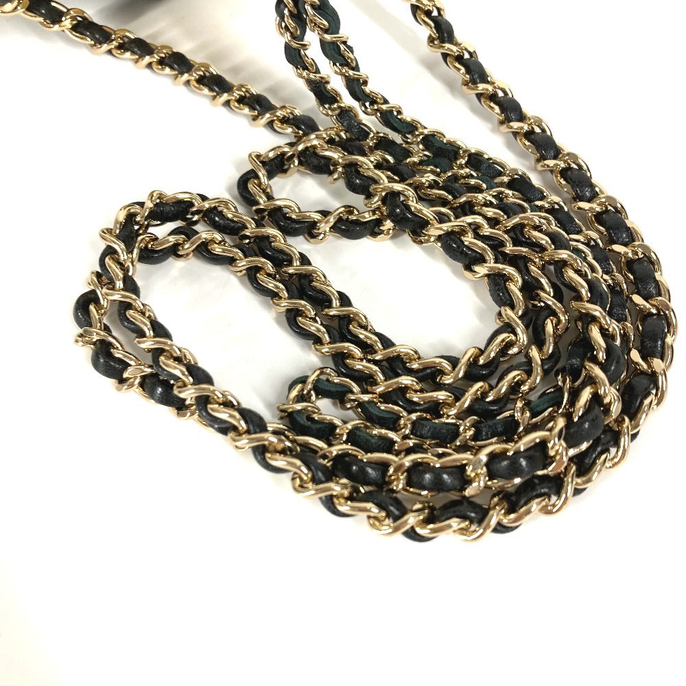 CHANEL AS1324 ウォーターボトル CC ココマーク ロゴ チェーン ケース付き カバン 斜め掛け インテリア 水筒 ボトル ショルダーバッグ レザー レディース ブラック