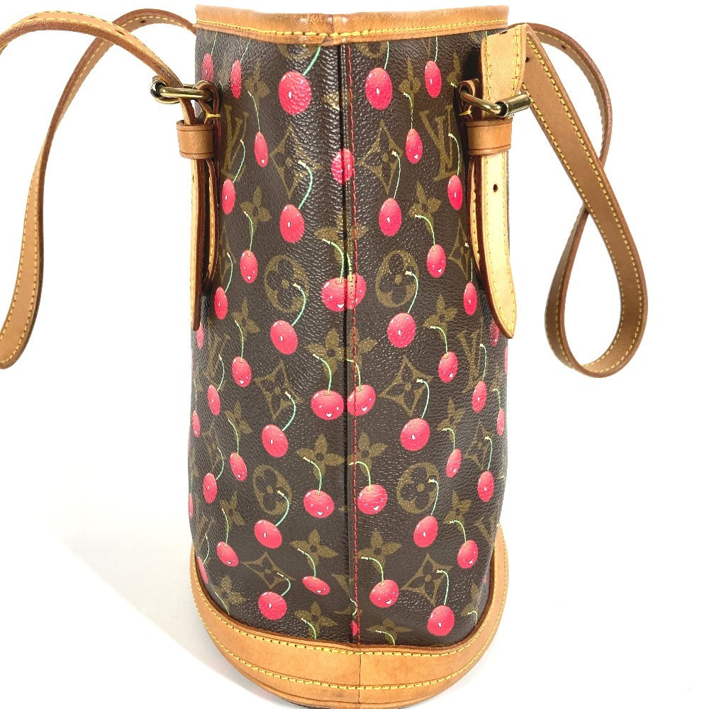 LOUIS VUITTON M95012 モノグラムチェリー 村上隆 バケットPM バケット PM カバン 肩掛け トートバッグ バケツ ショルダーバッグ モノグラムキャンバス ユニセックス ブラウン